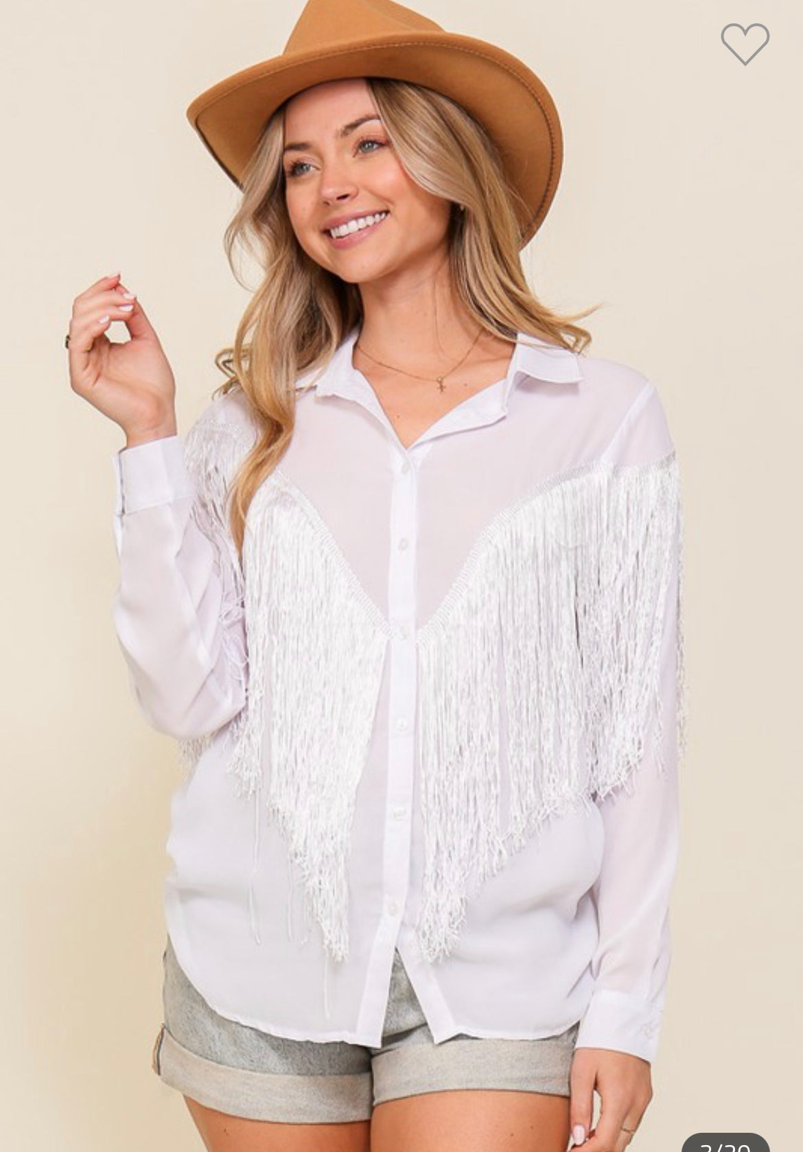 LONG SLEEVE FRINGE TOP
