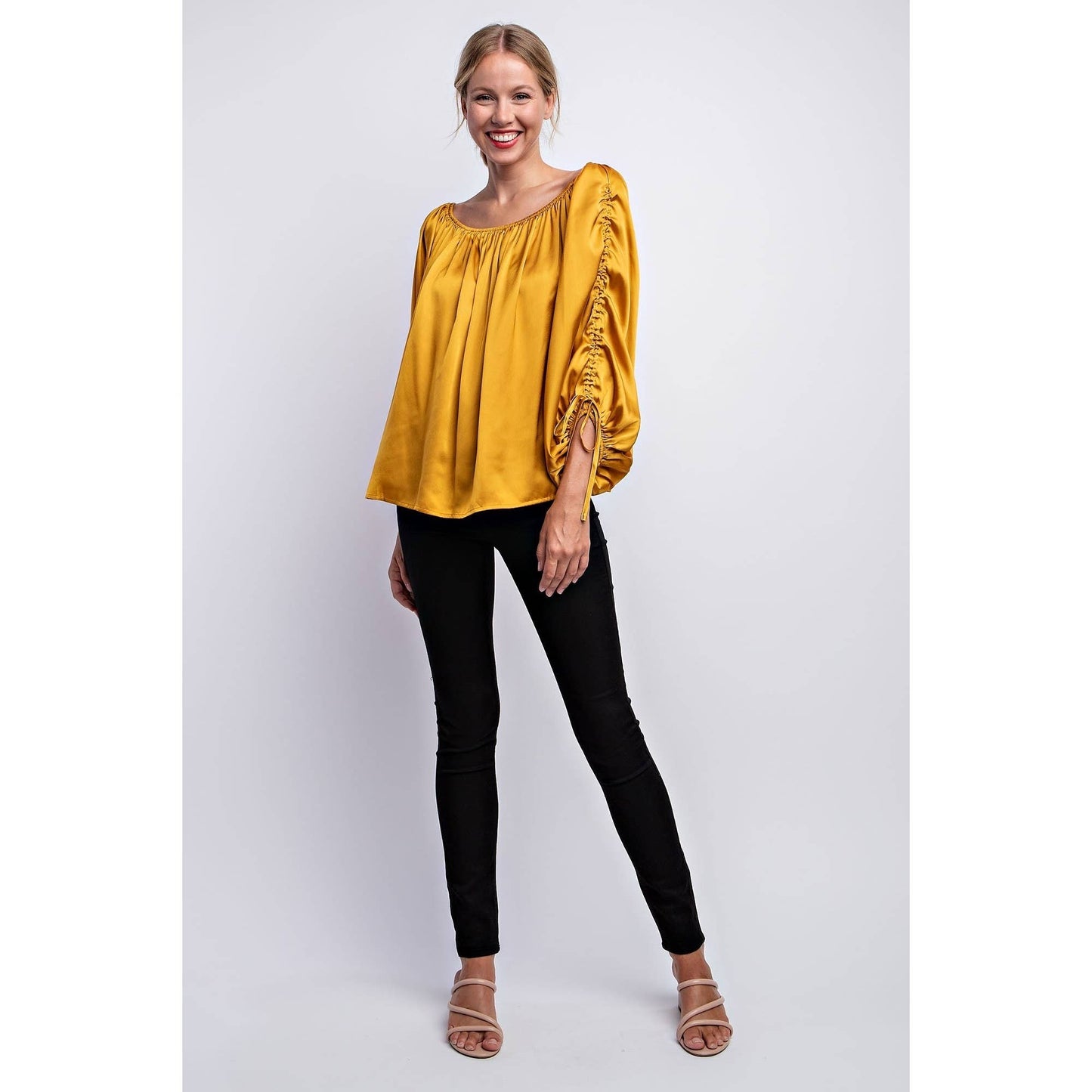 BALLON SLEEVE OFF THE SHOULDER BLOUSE - LVC3185