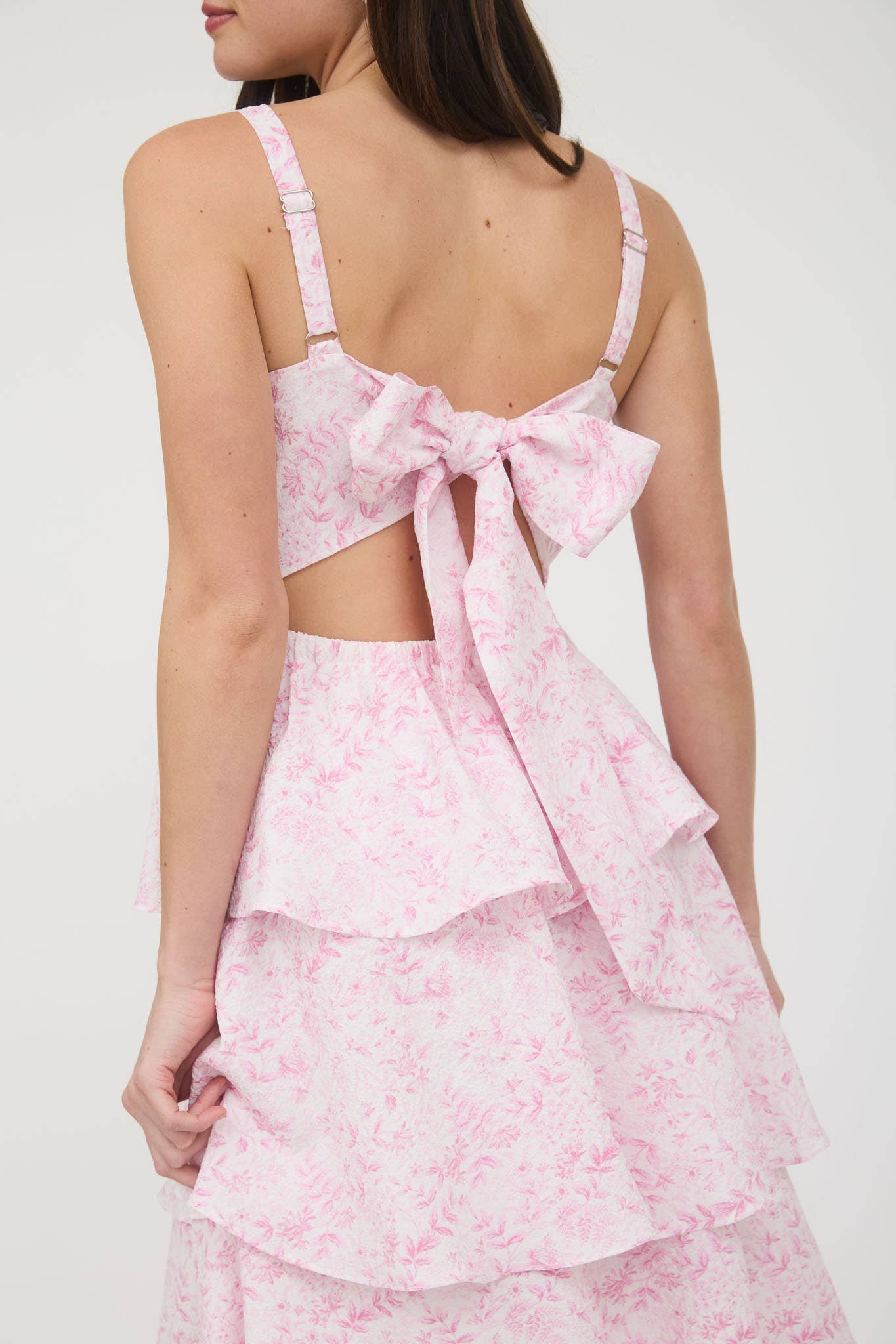 Francesca FLORAL BACK TIERED RUFFLE TIERED MAXI DRESS