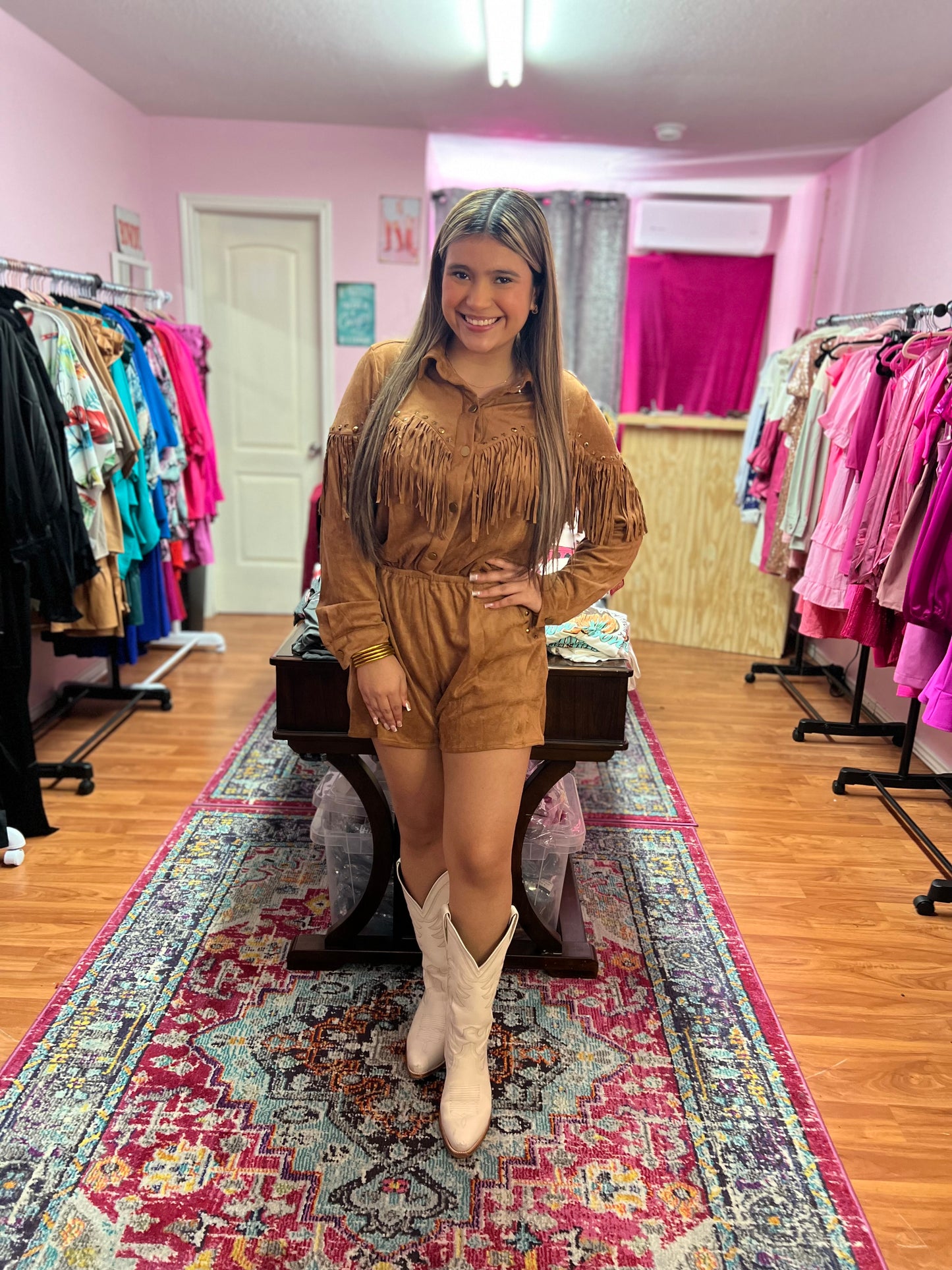 Hills suede romper