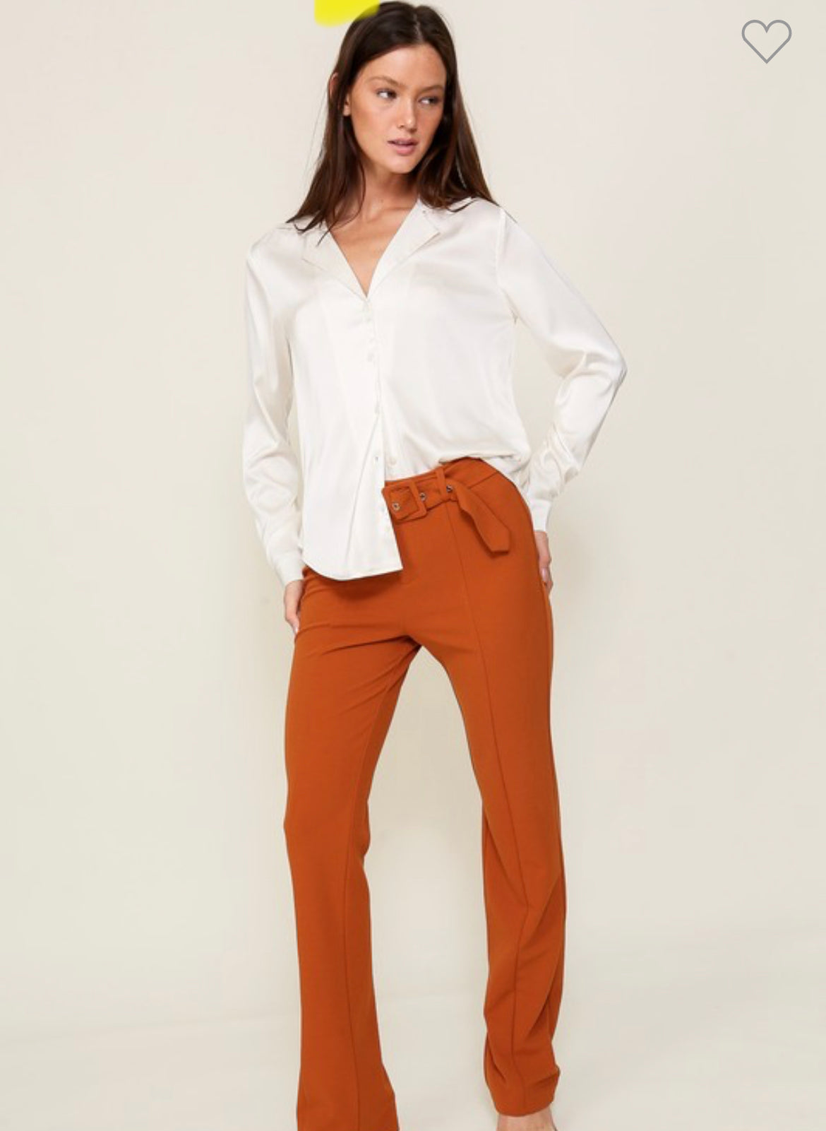 Satin collared button down shirt