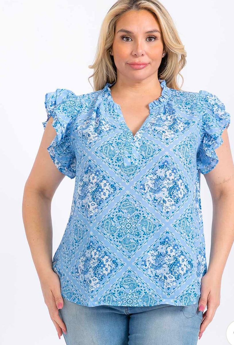 Indi índigo blue top