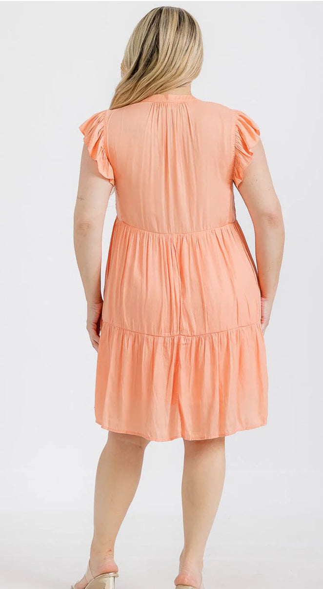 Sweet as peach pie tiered dress