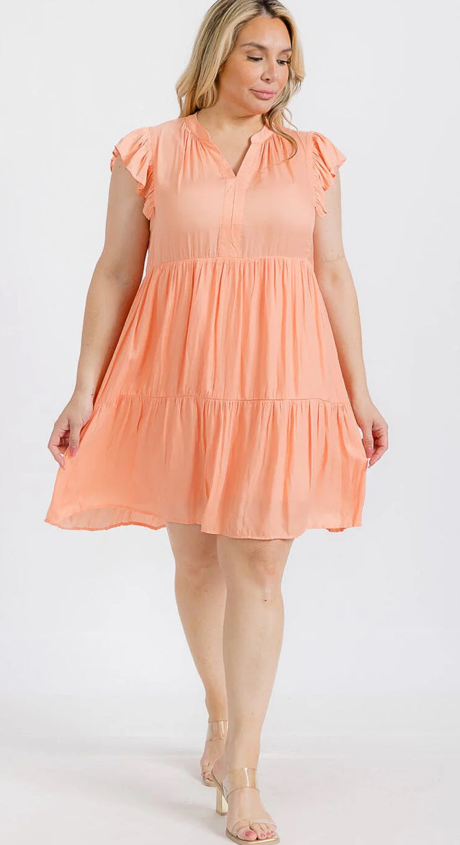 Sweet as peach pie tiered dress