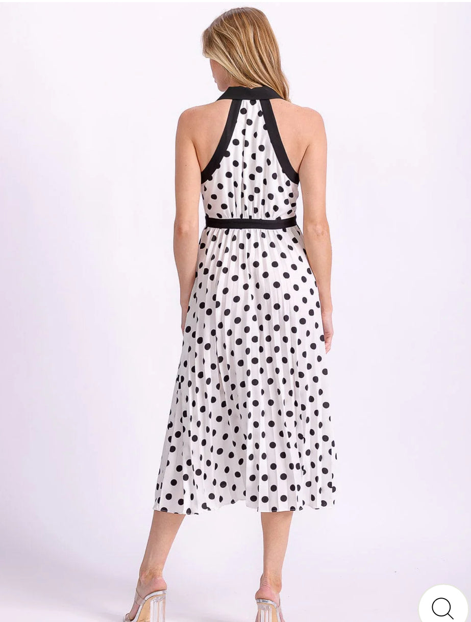 Portia polka dot midi dress