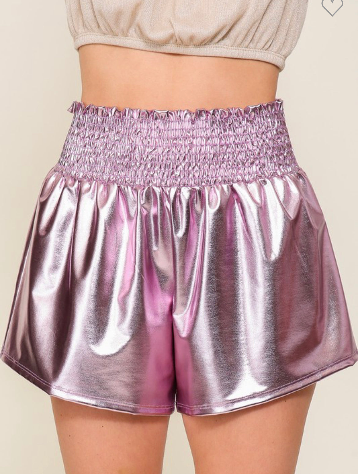 METALLIC HIGH WAIST SHORTS