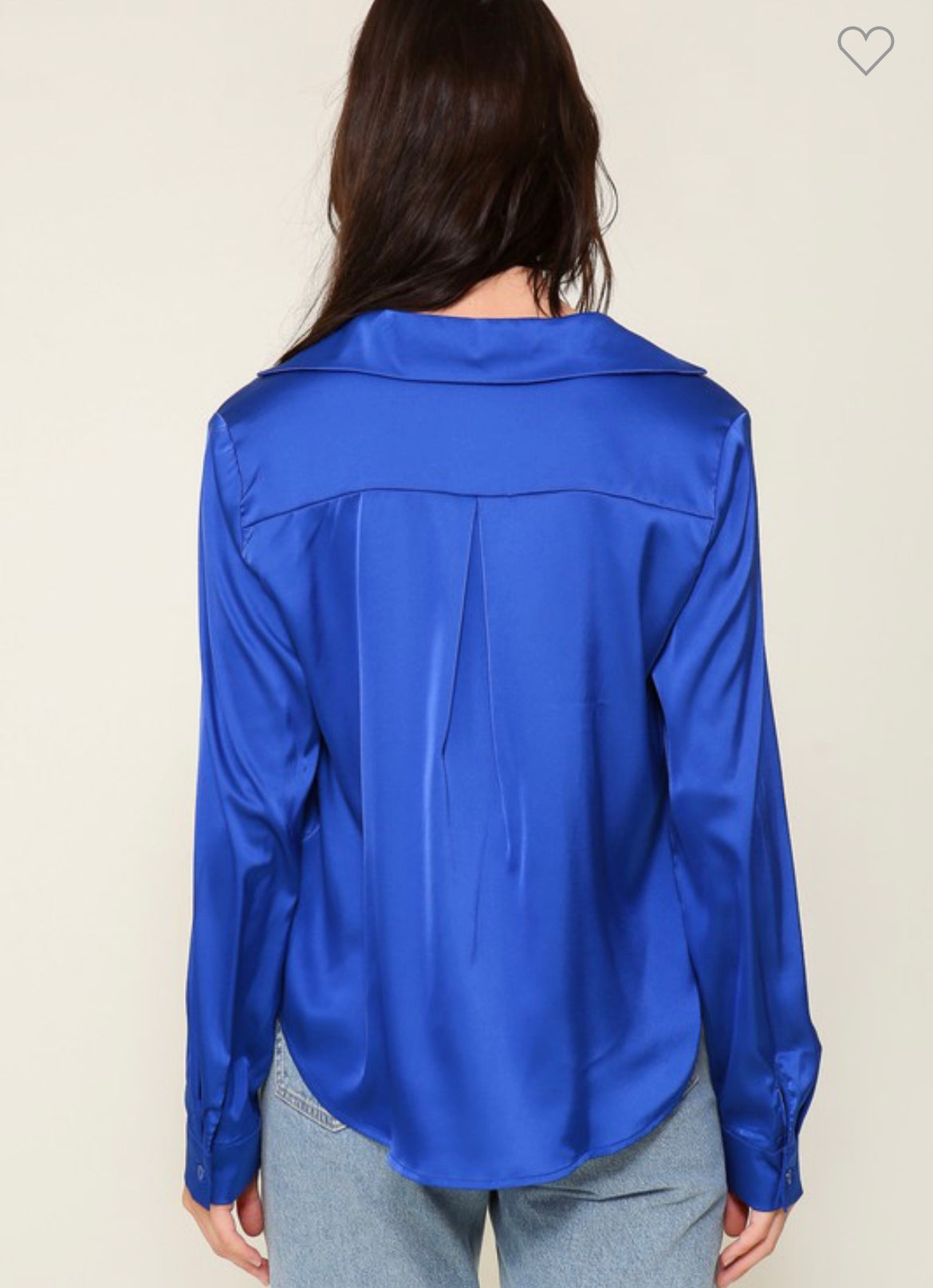 Satin collared button down shirt