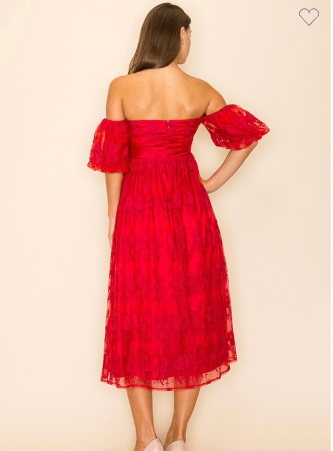 Sia deep red off shoulder dress