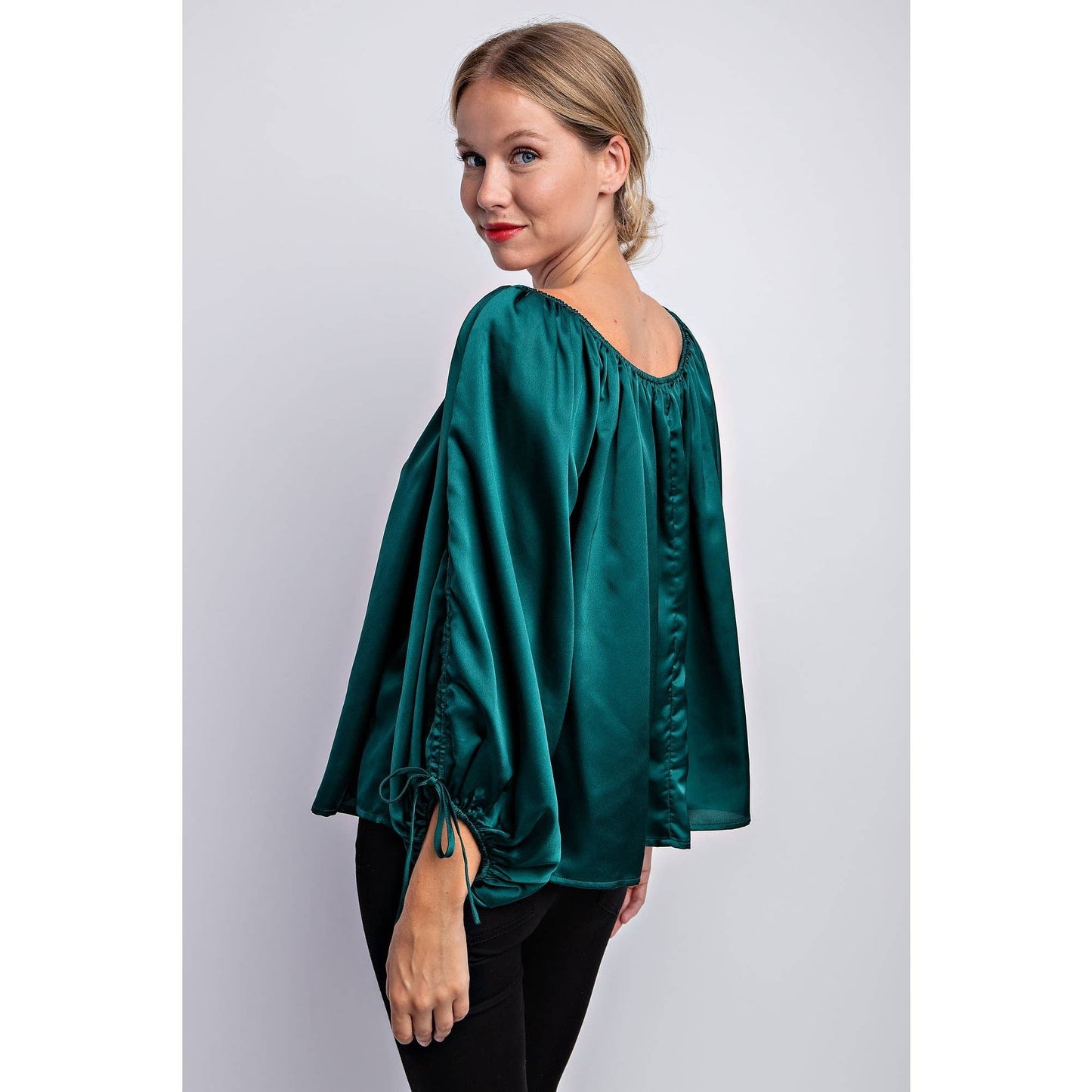 BALLON SLEEVE OFF THE SHOULDER BLOUSE - LVC3185
