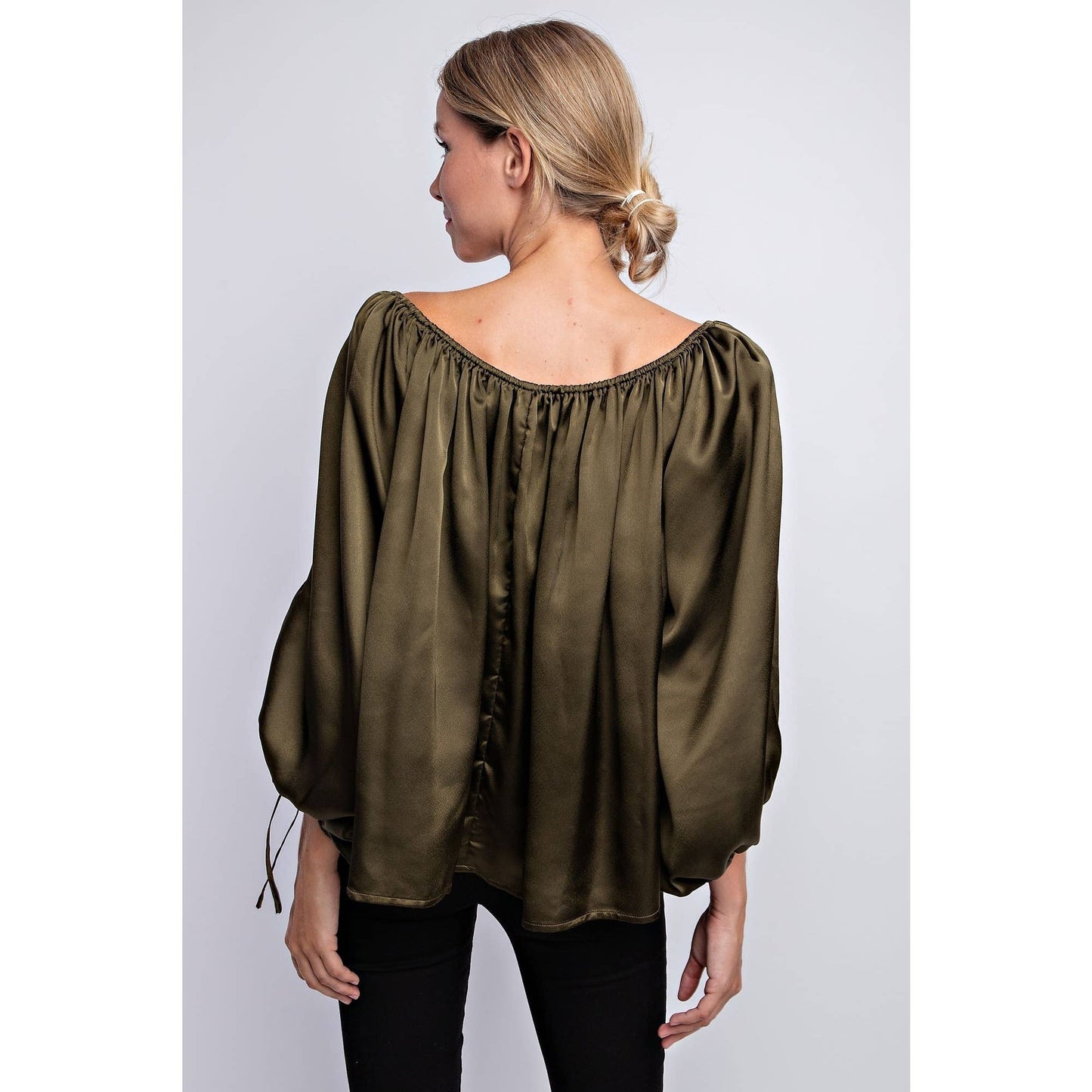 BALLON SLEEVE OFF THE SHOULDER BLOUSE - LVC3185