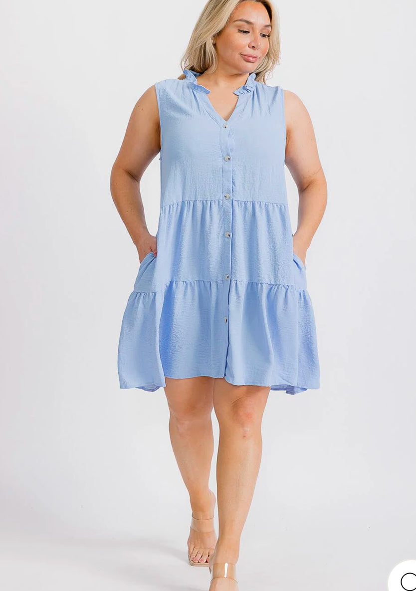 Tate sleeveless tiered dress