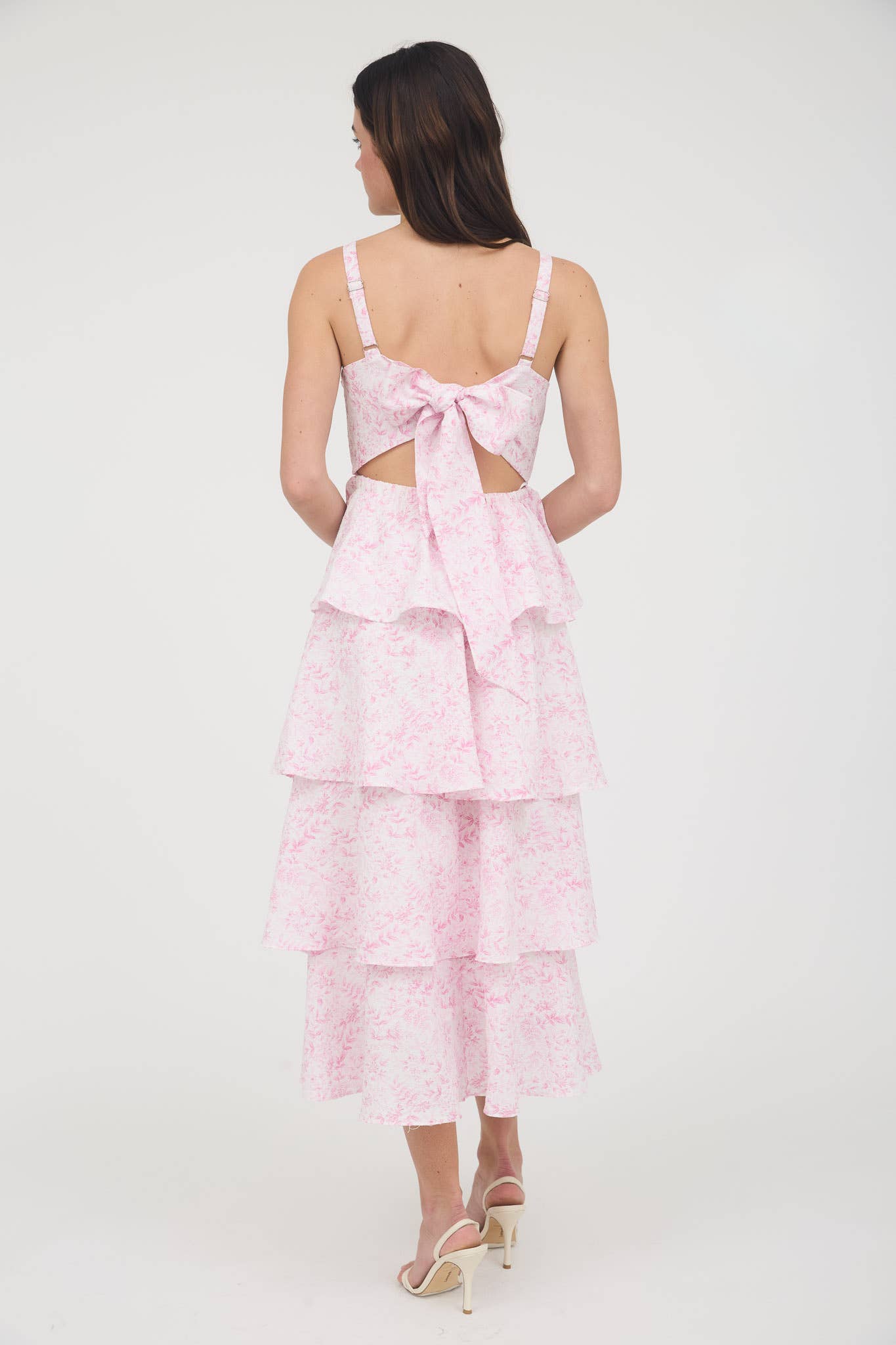 Francesca FLORAL BACK TIERED RUFFLE TIERED MAXI DRESS