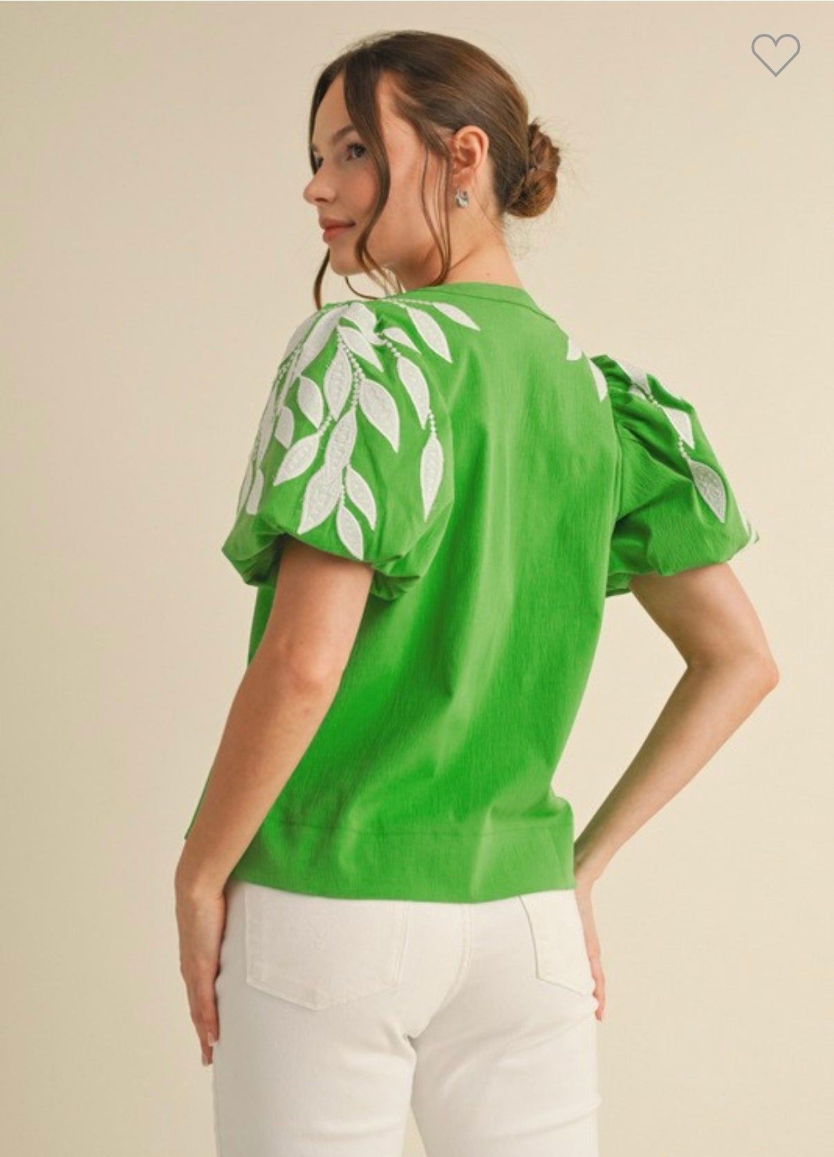 Lucy leaf embroidered blouse