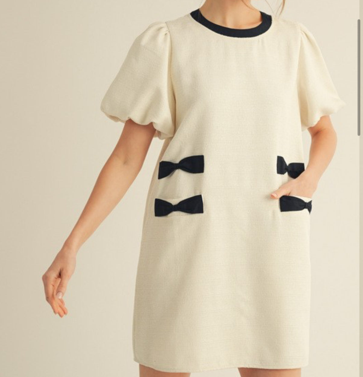 Bianca bow accent dress