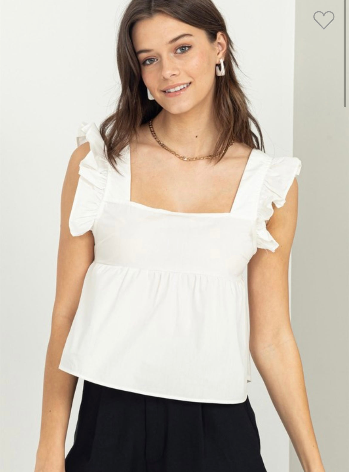 Babydoll back tie top