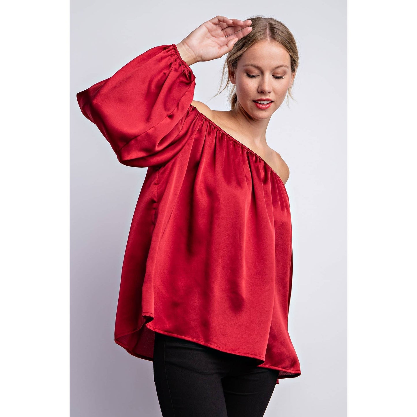 BALLON SLEEVE OFF THE SHOULDER BLOUSE - LVC3185