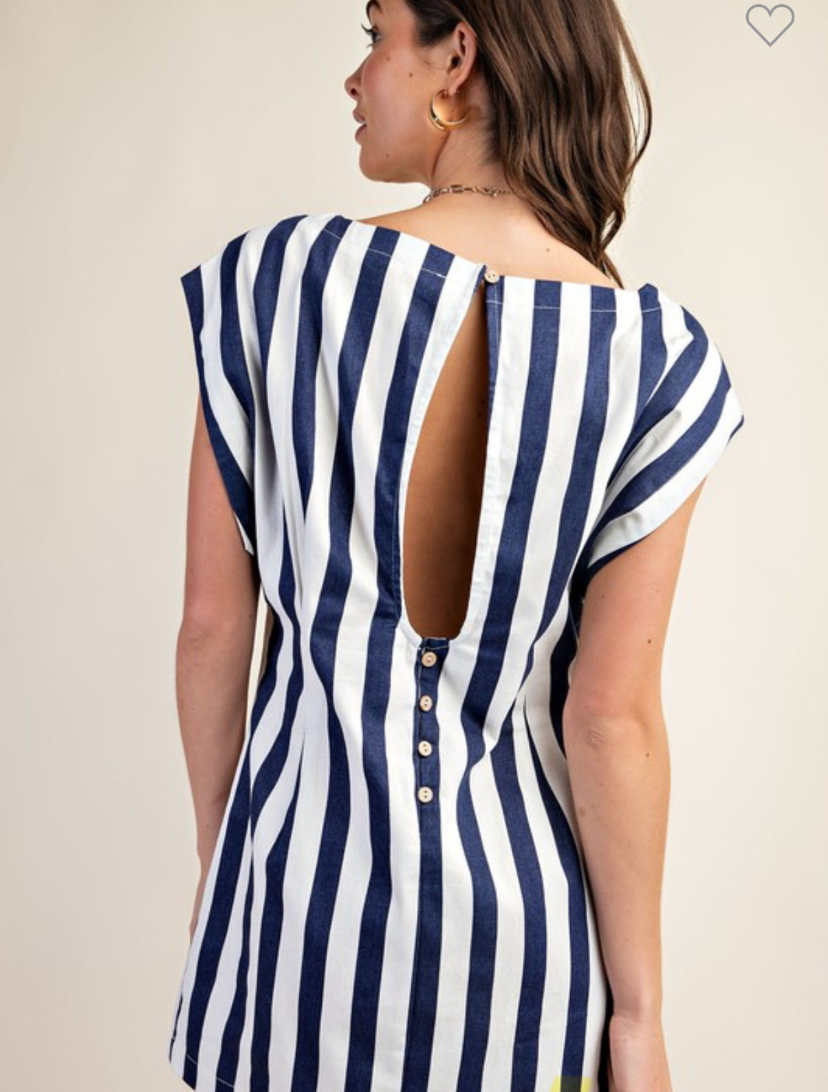 Nayeli navy striped dress / open back