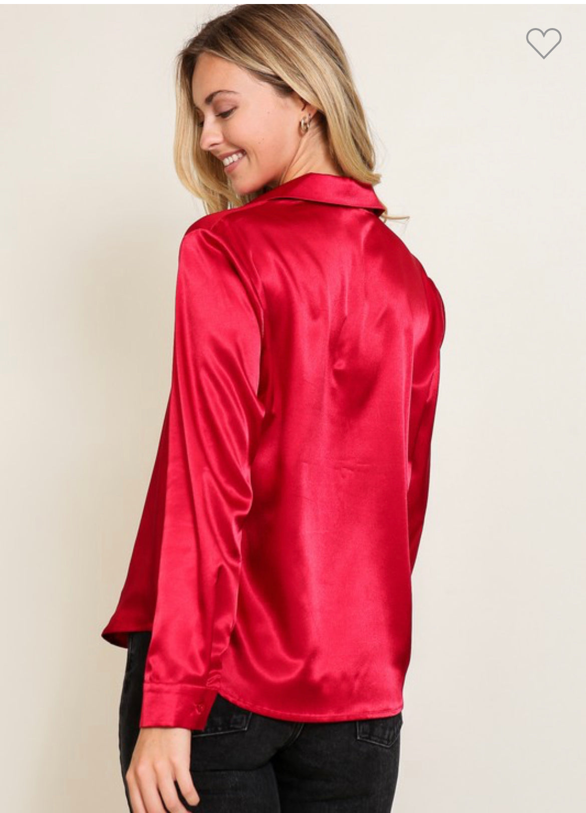 Satin button down shirt