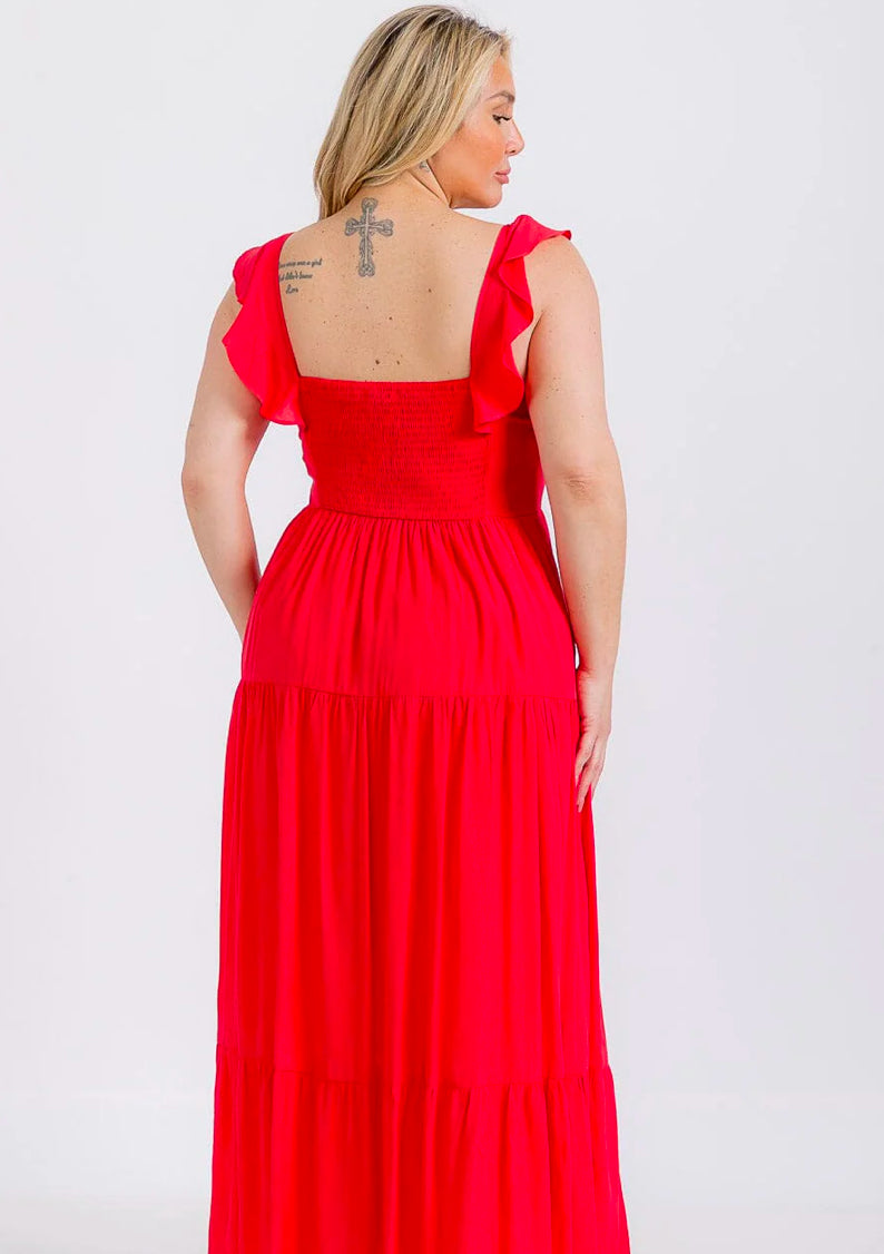 Trixie curvy tiered ruffle maxi dress