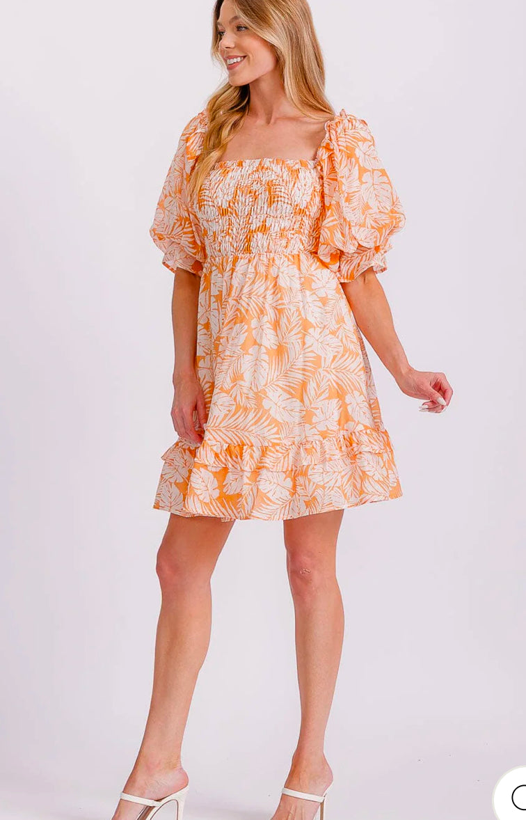 Odie Orange open back dress