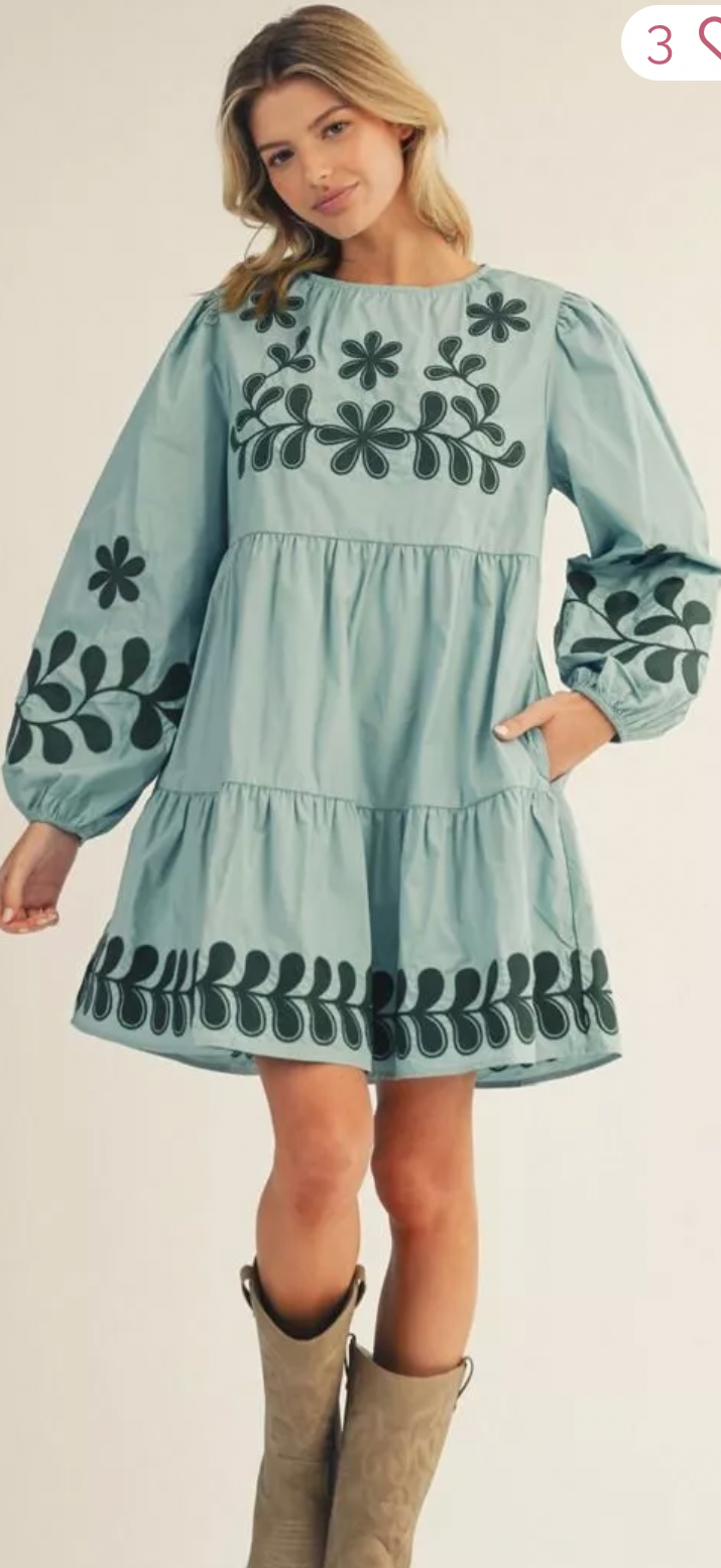 Sage botanical dress