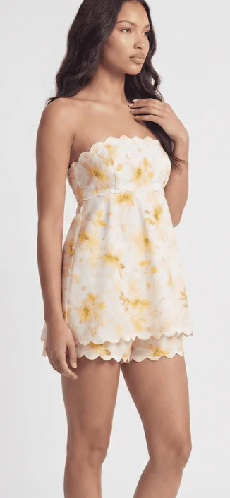 Yellow rose romper