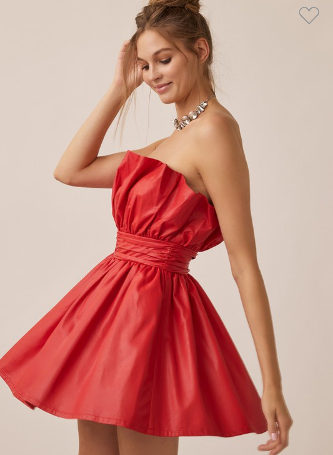 Olivia off shoulder pleated romantic pu mini dress