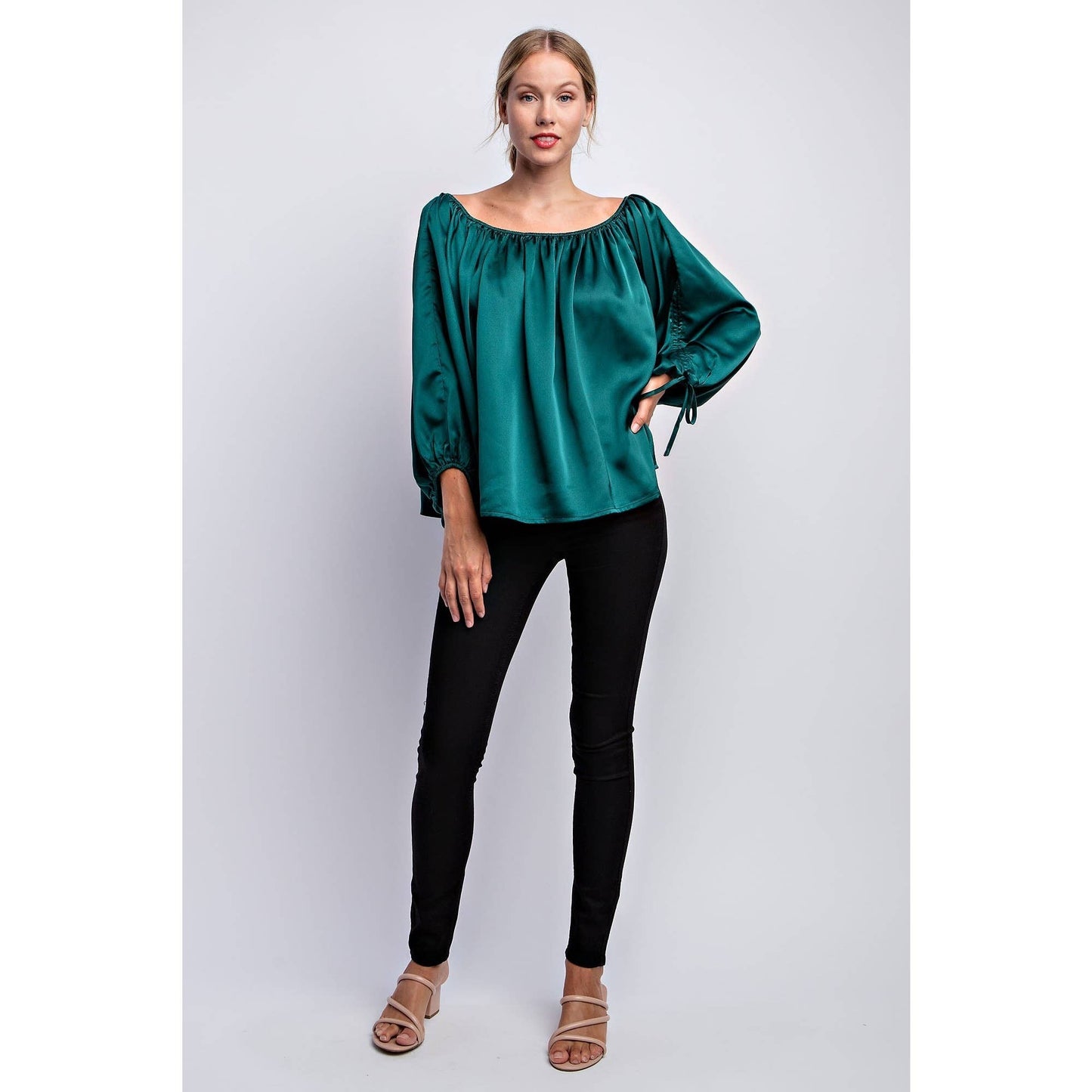 BALLON SLEEVE OFF THE SHOULDER BLOUSE - LVC3185