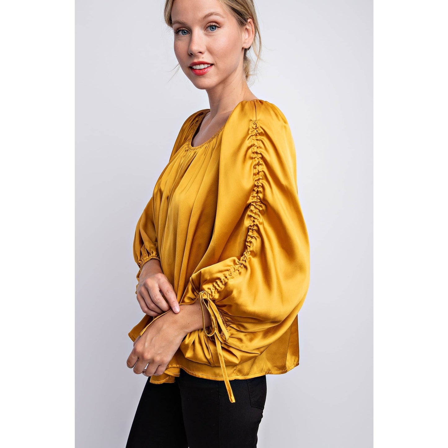 BALLON SLEEVE OFF THE SHOULDER BLOUSE - LVC3185