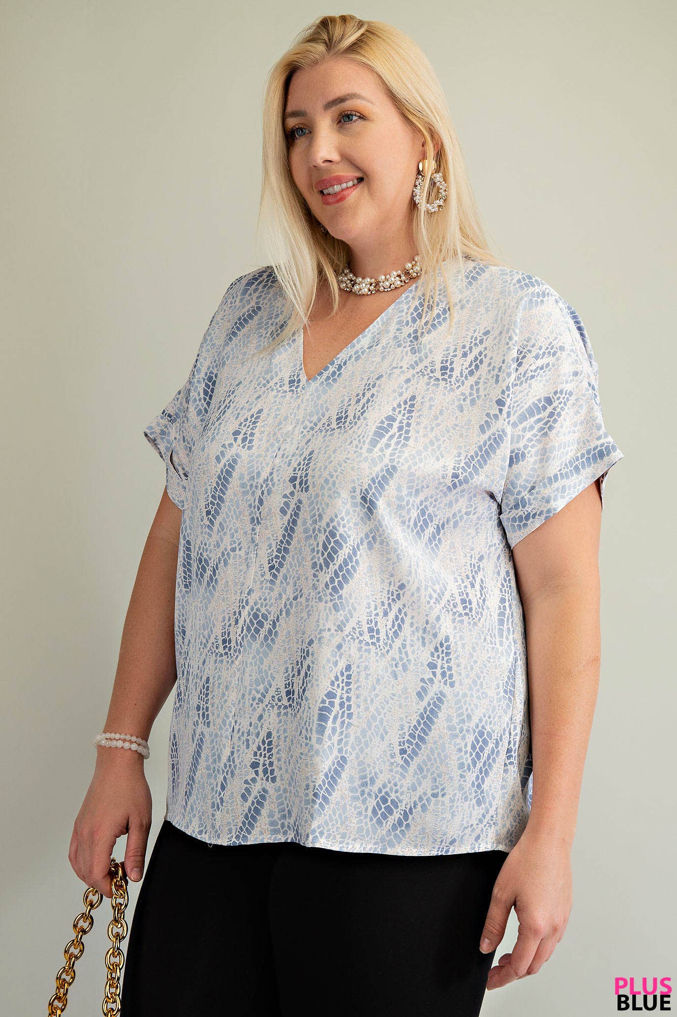 KIMMY SNAKE PRINT DOLMAN SLEEVE TOP