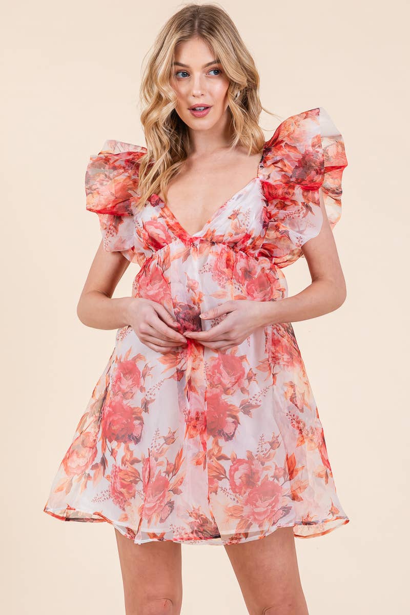 Prissila Sleeve Tie Back Mini Dress. new