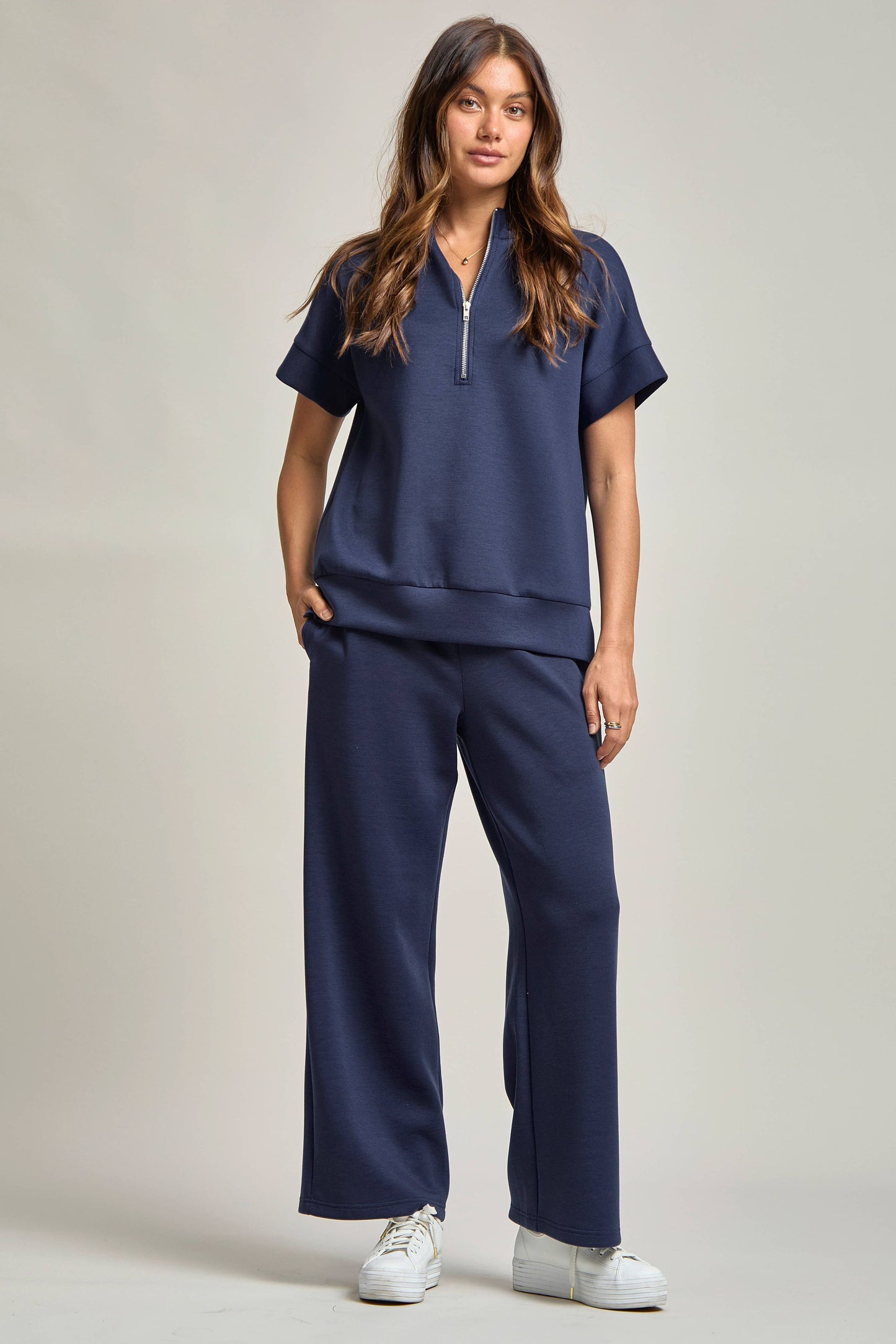 Catalina Short Sleeve Quarter Zip + Pants Modal Set TRVSET