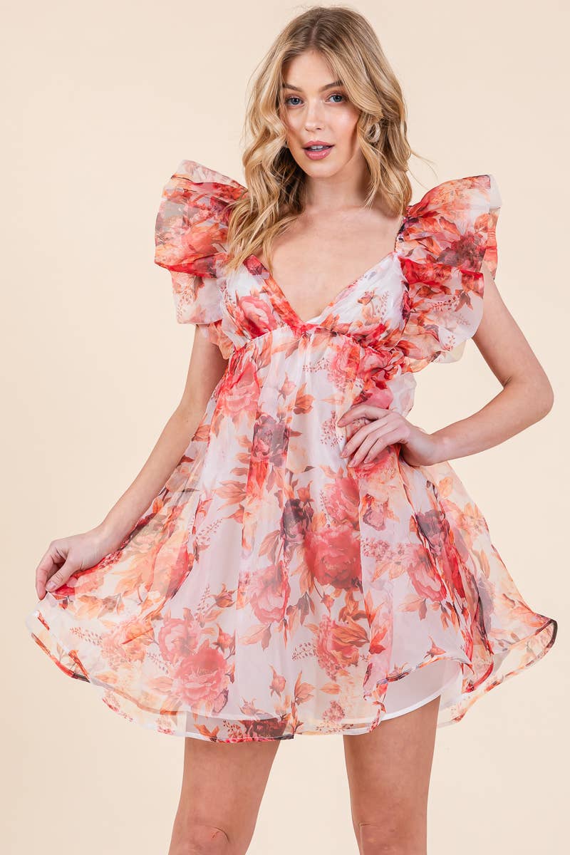 Prissila Sleeve Tie Back Mini Dress. new