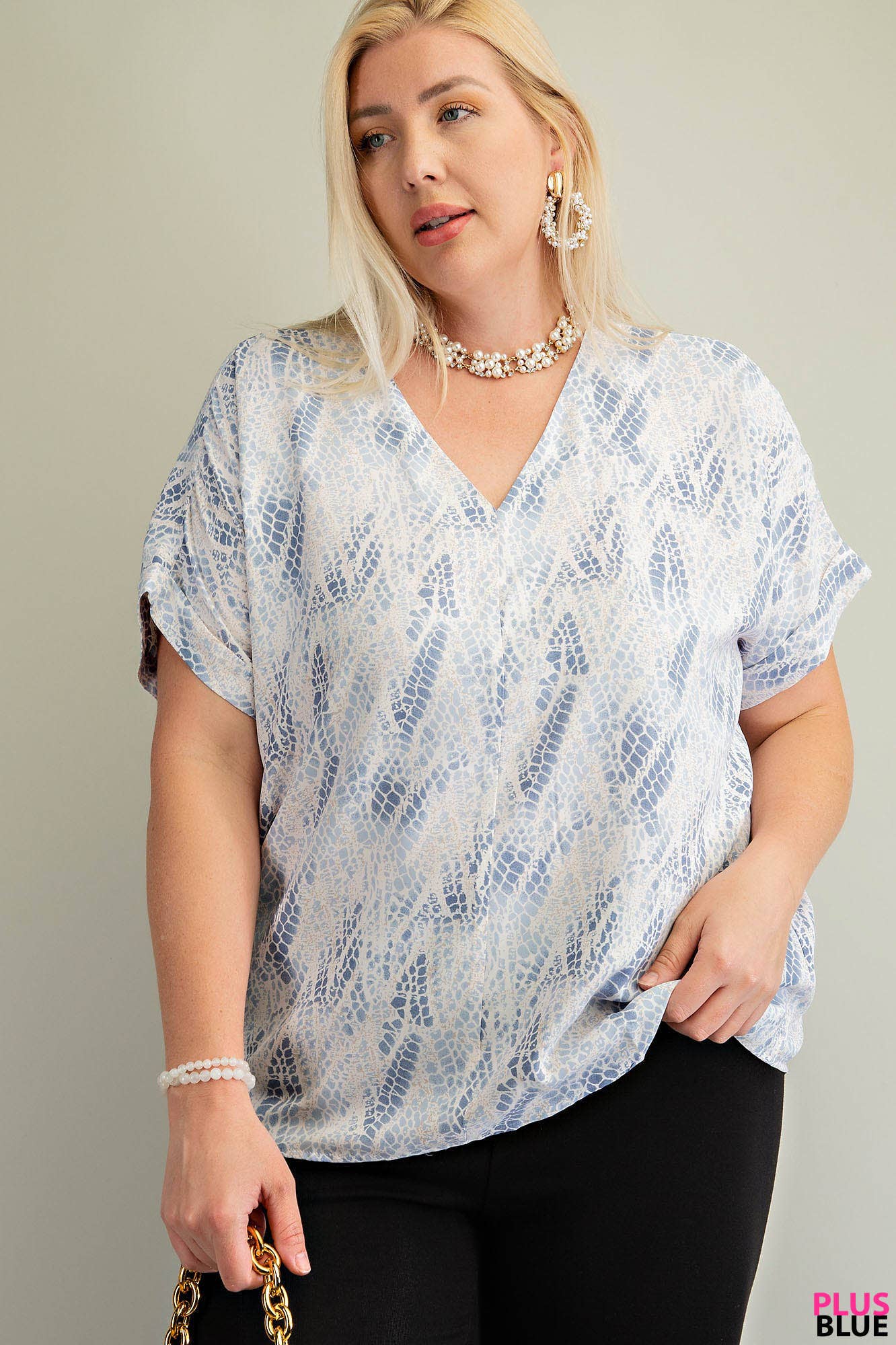 KIMMY SNAKE PRINT DOLMAN SLEEVE TOP