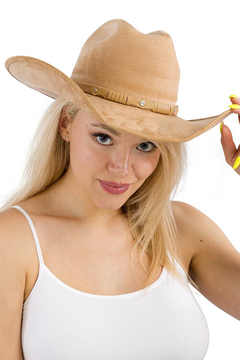 Faux Nubuck Suede Cutter Cowboy Hat