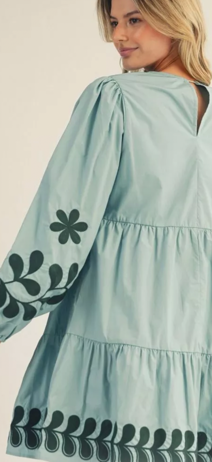 Sage botanical dress