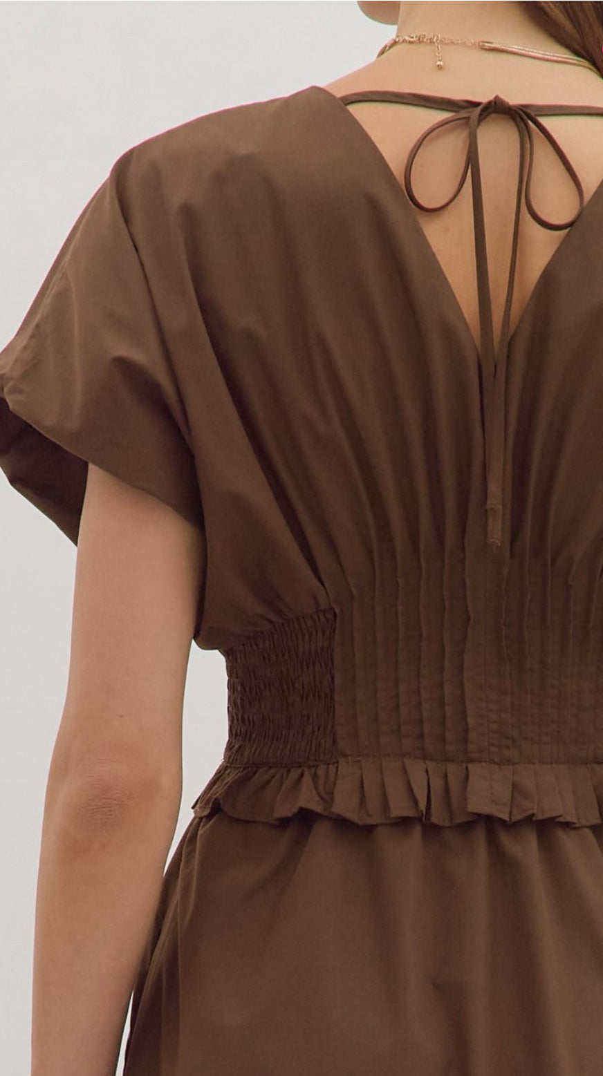 Esther espresso zipper front dress