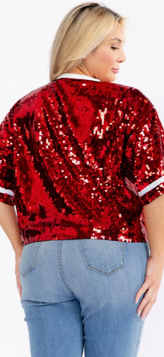 Sassy sequins gameday tops