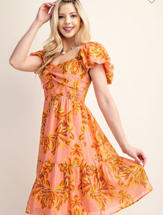Othelia Orange floral dress