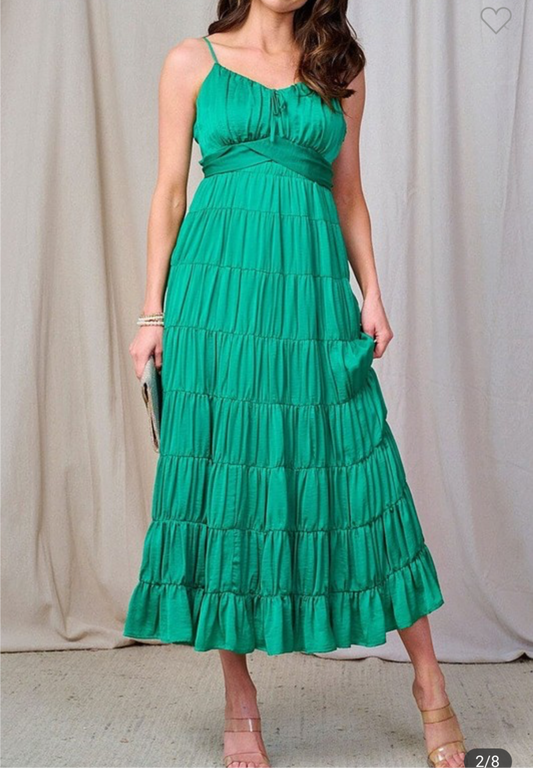 Katy Kelly green midi dress