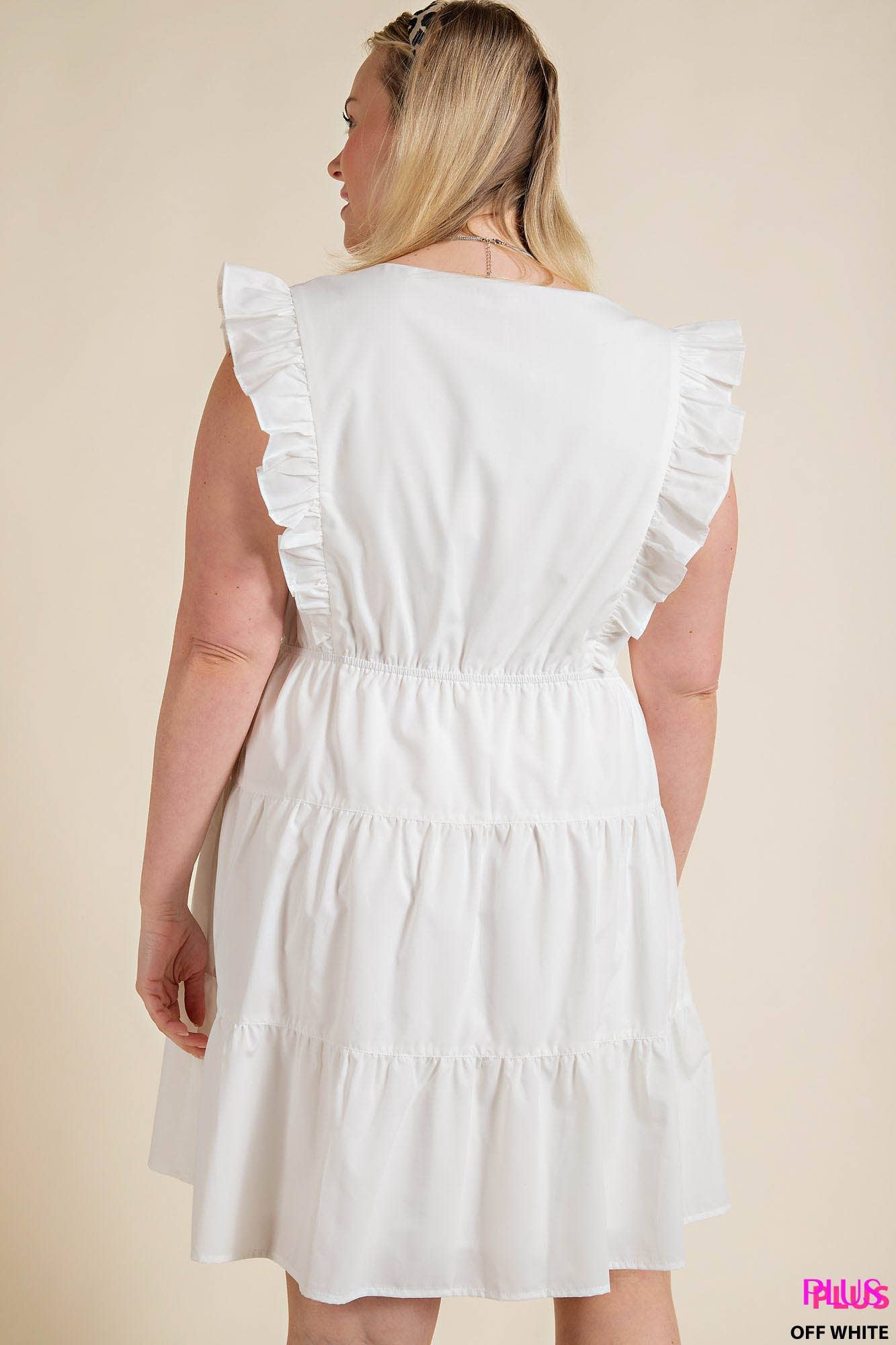 TIFFANY RUFFLE SIDEPOCKET LINED ELASTIC WAIST TIERED DRESS