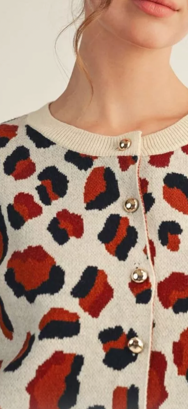 Lee leopard cardigan  * pre sale $26