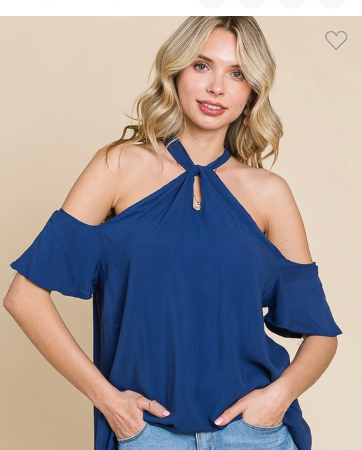 Cold shoulder drape solid top