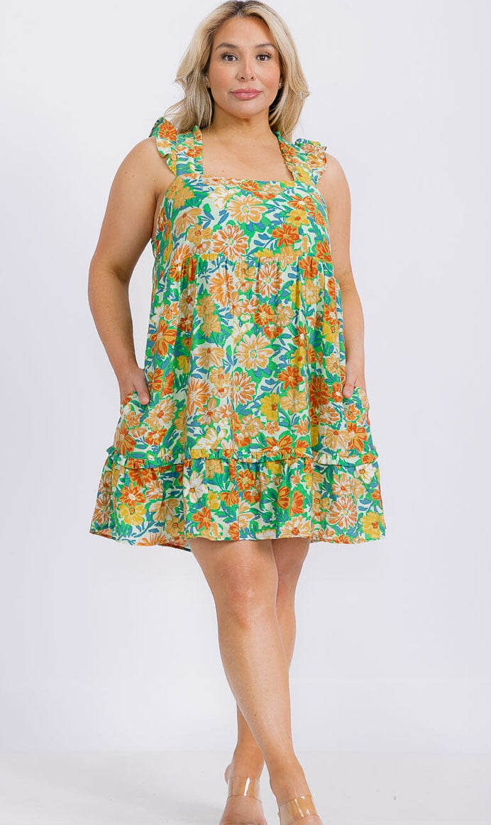 Felicity flower dress front pocket