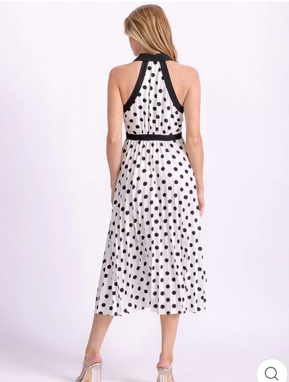 Portia polka dot midi dress