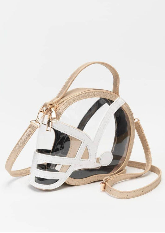 Clear Gameday Football Helmet Satchel/Crossbody Bag