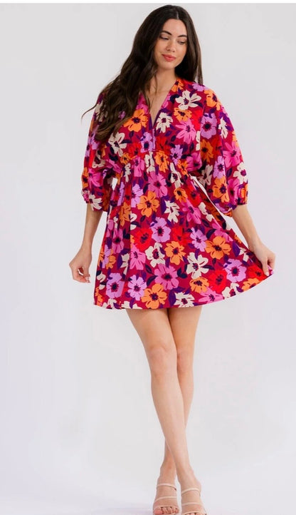 Barbs multi color flower dress