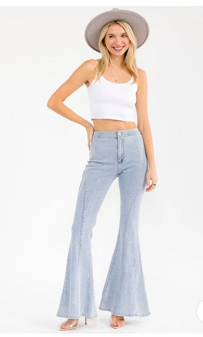 Entro bell leg stretch denim pants