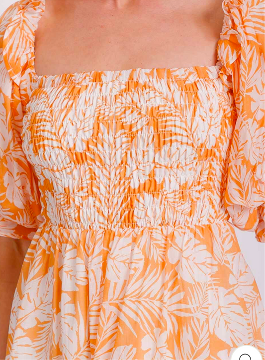 Odie Orange open back dress