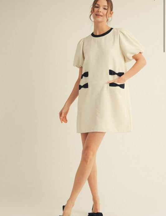 Bianca bow accent dress